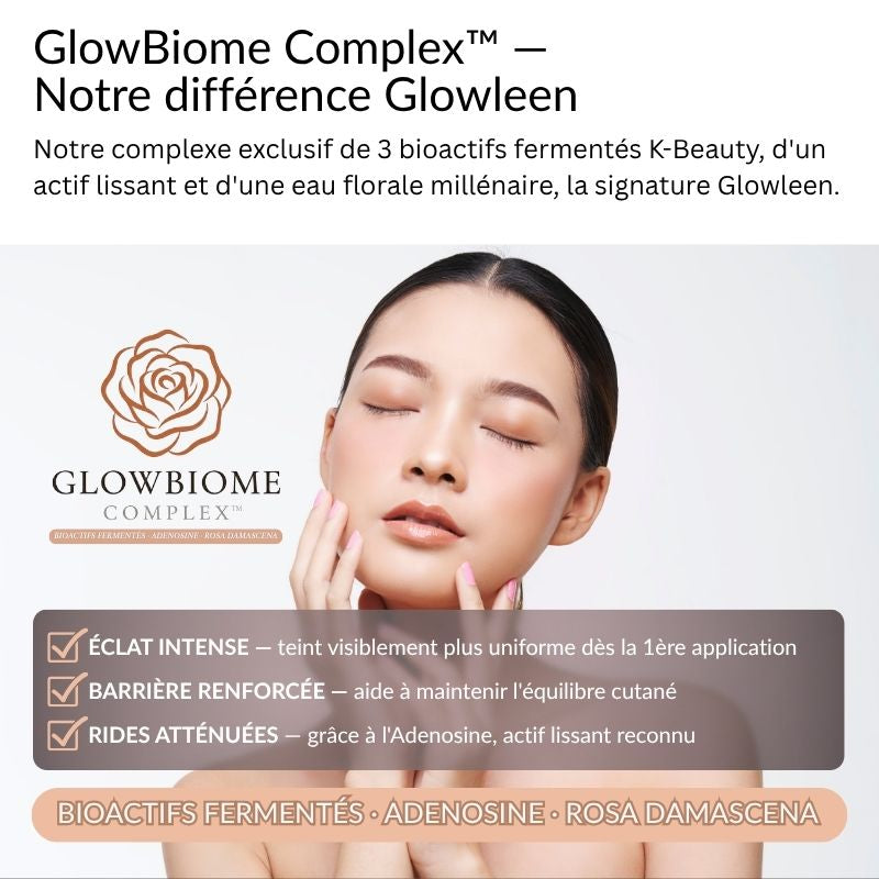 Maschera viso in vetro con collagene e complesso GlowBiome™