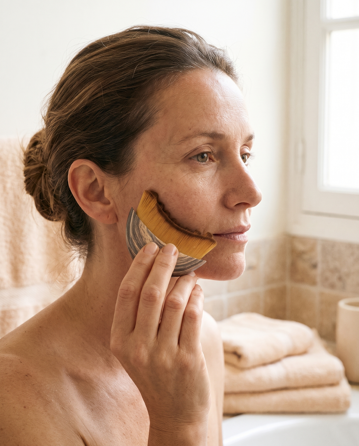 Massage de drainage du visage avec la brosse Glowleen